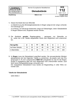 NEM 112 Gleisabst&auml;nde