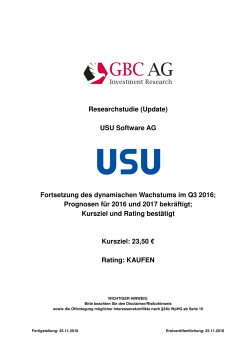 Researchstudie (Update) USU Software AG Fortsetzung des
