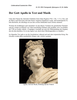 Der Gott Apollo in Text und Musik