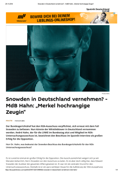 Interview f&uuml;r Ria Novosti/ sputniknews.com, 23.11