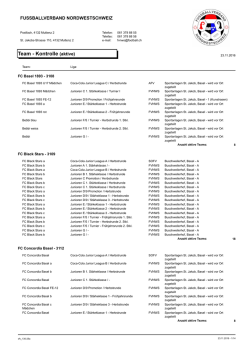 Team - Kontrolle (aktive) - Fussballverband Nordwestschweiz