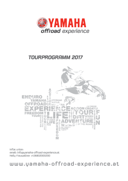 offroad experience TOURPROGRAMM 2017 www.yamaha