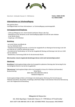 Informationen zur Schulverpflegung
