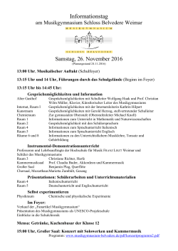 Informationstages - Musikgymnasium Schloss Belvedere