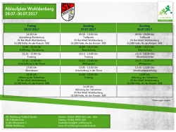 Ablaufplan Wohldenberg