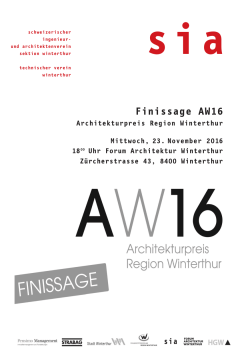 Finissage AW16 - Architekturpreis Region Winterthur