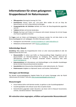 Informationen f&uuml;r einen gelungenen
