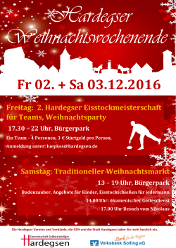 Fr 02. + Sa 03.12.2016 - SPD Ortsverein Hardegsen