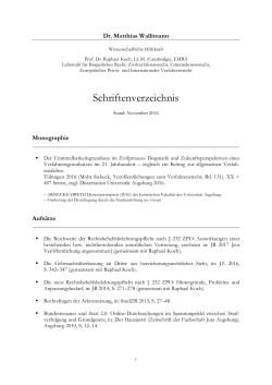 Schriftenverzeichnis - Juristische Fakultät