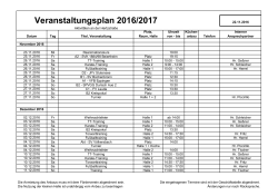 Veranstaltungsplan 2016/2017