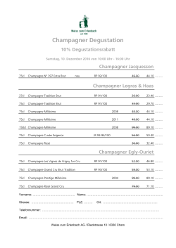 Champagner Degustation - Weiss zum Erlenbach AG