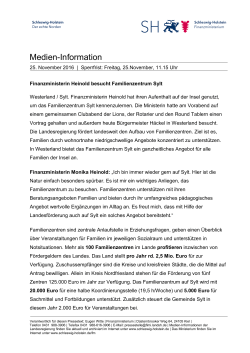 Medieninformation vom 25.11.2016 zum - Schleswig