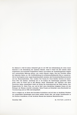 Ein Mahnruf in Heft 22 dieser Zeitschrift gab im Juli 1961 die