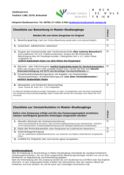 Checkliste Master-Studiengang - Umwelt