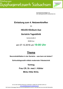 HELIOS Klinikum Aue Geriatrie Tagesklinik