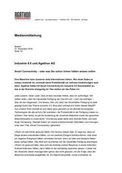 Industrie 4.0 und Agathon AG