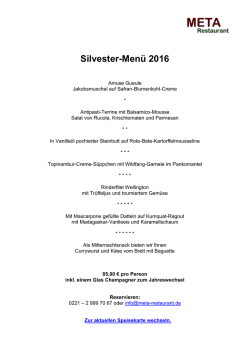 Silvester-Menü 2016