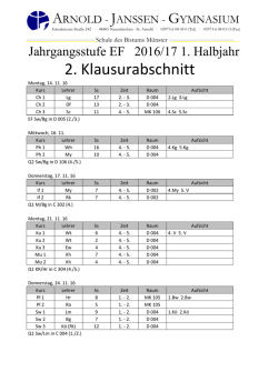 Jahrgangsstufe EF 2. KA - Wehry