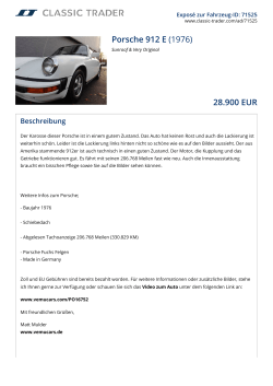 Porsche 912 E (1976) 28.900 EUR