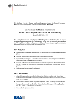 Stellenausschreibung BKA-2016-048