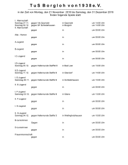 T u S  B o r g l o h  v o n 1 9 3 8 e. V.