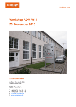 Workshop ADM V6.1 25. November 2016