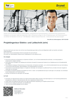Projektingenieur Elektro- und Leittechnik Job in Essen