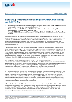 Erste Group Immorent verkauft Enterprise Office Center in Prag um