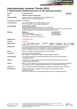 Internationales Junioren Turnier 2016 - Deutscher Fechter-Bund