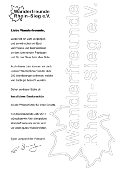 Infoblatt 1. Quartal 2017 - Wanderfreunde Rhein-Sieg