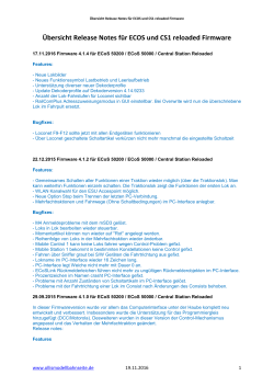 Release Notes von ESU - Olli`s Modellbahn Seite