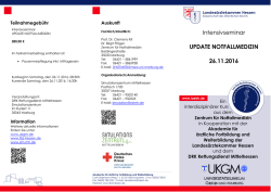 Intensivseminar UPDATE NOTFALLMEDIZIN 26.11.2016