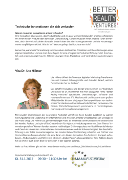 Impulsveranstaltung 31.1.2017 09:30-11:30 bei MANUFUTURE-BW