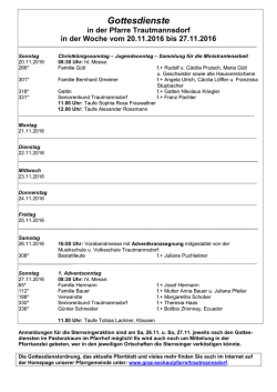 Gottesdienste - Pfarre Trautmannsdorf