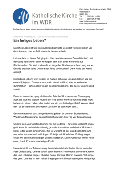 Ein fertiges Leben?