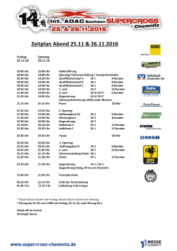 Zeitplan SXC Abend 2016 - Supercross