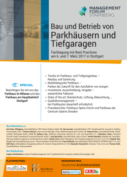 Parkhäusern und Tiefgaragen - Management Forum Starnberg GmbH