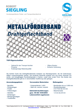 Drahgeflechtband Abmessungen und Material
