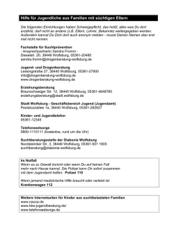 Hilfe für Jugendliche aus Familien mit süchtigen Eltern