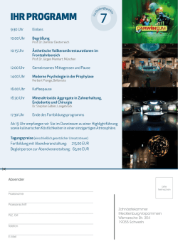 ihr programm - bei der Zahn&auml;rztekammer Mecklenburg