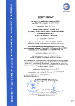 Druckgeräterichtlinie 97/23/EG und AD 2000