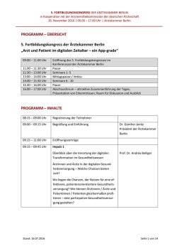 Programmheft - Arzneimittelkommission der deutschen Ärzteschaft