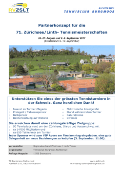 Partnerkonzept für die 71. Zürichsee/Linth