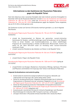 Informationen zu den Sanktionen der Russischen