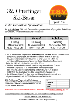 Skibasar 2016 - TSV Otterfing e.V.