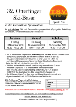 Skibasar 2016 - TSV Otterfing e.V.
