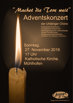 Adventskonzert - Singgemeinschaft Mühlhofen