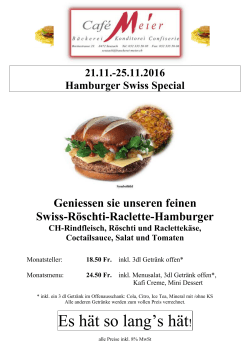 Wochen-Menu Rösti Hamburger 21.11
