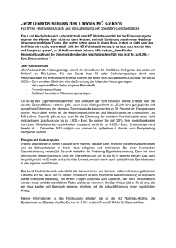 Jetzt Direktzuschuss des Landes N&Ouml; sichern