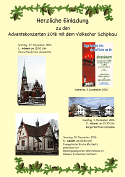 Herzliche Einladung - Volkschor Schipkau eV